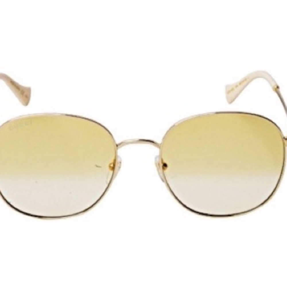 Gucci GG Sunglasses with Gold Frame and Amber Lenses NWT 💯 authentic - Picture 5 of 12